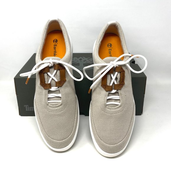 Timberland Truecloud EK Leather Fabric OX White Tan Knit Men's TB 0A28FN F48 - Picture 5 of 11